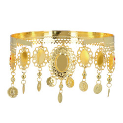 Stredoveká kovová čelenka s kameňmi